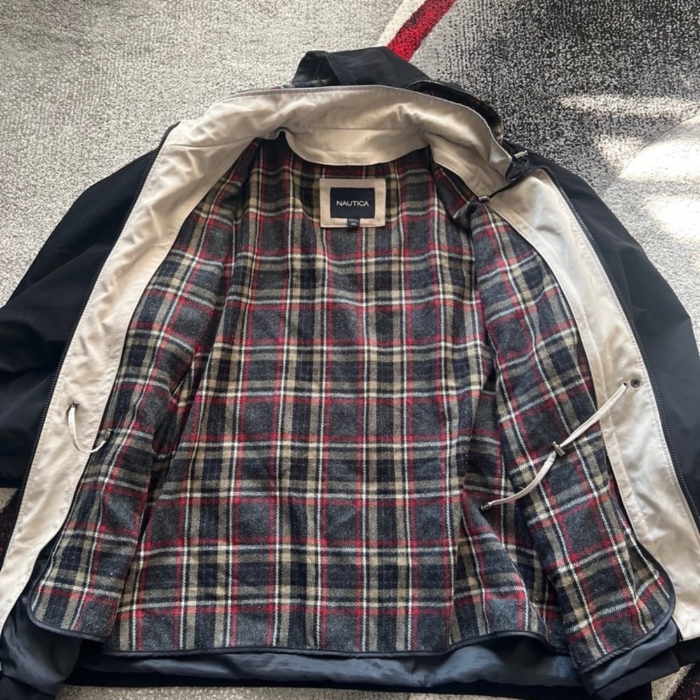 Nautica Black Weatherproof Hooded Jacket Rain Winter Size XL